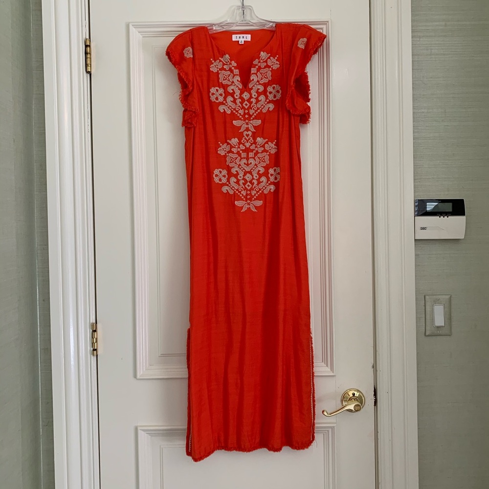 Beautiful red maxi dress with side slit